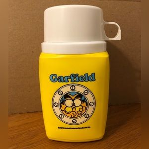 Vintage Yellow Garfield Thermos, Very Good Used Condition, 1978